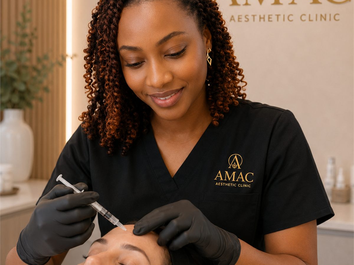 Botox being administered to the forehead at AMAC